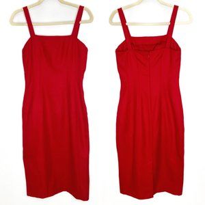 J. Crew Red Sleeveless Wool Alpaca Blend Midi Holiday Sheath Dress 8